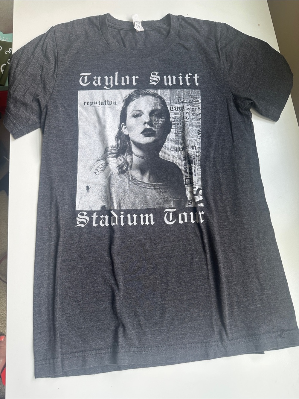 Taylor Swift Dark Gray Black & White Portrait Tour Tee